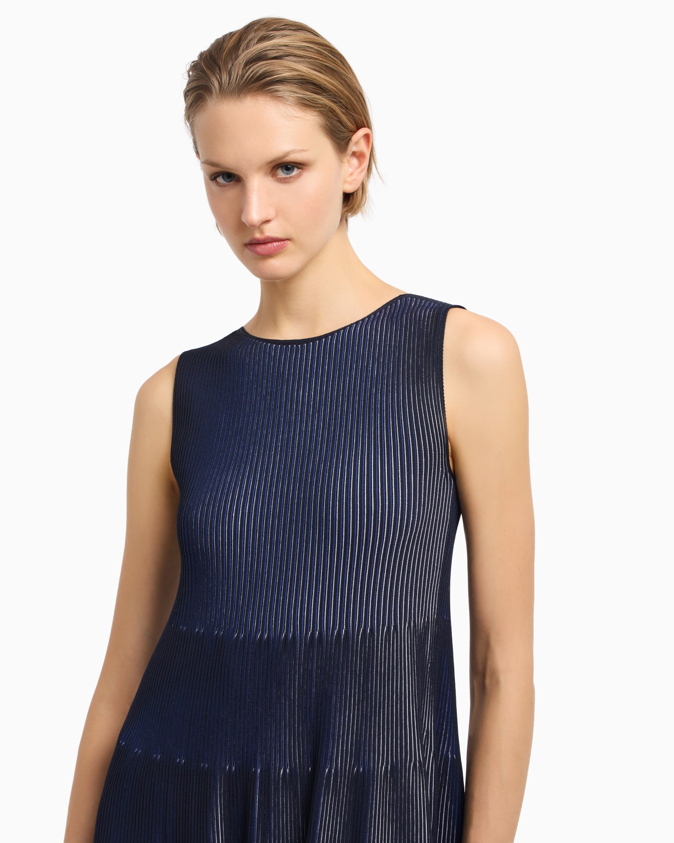 Robe sans manches en tissu endroit et envers effet vanisé Diapositive 5
