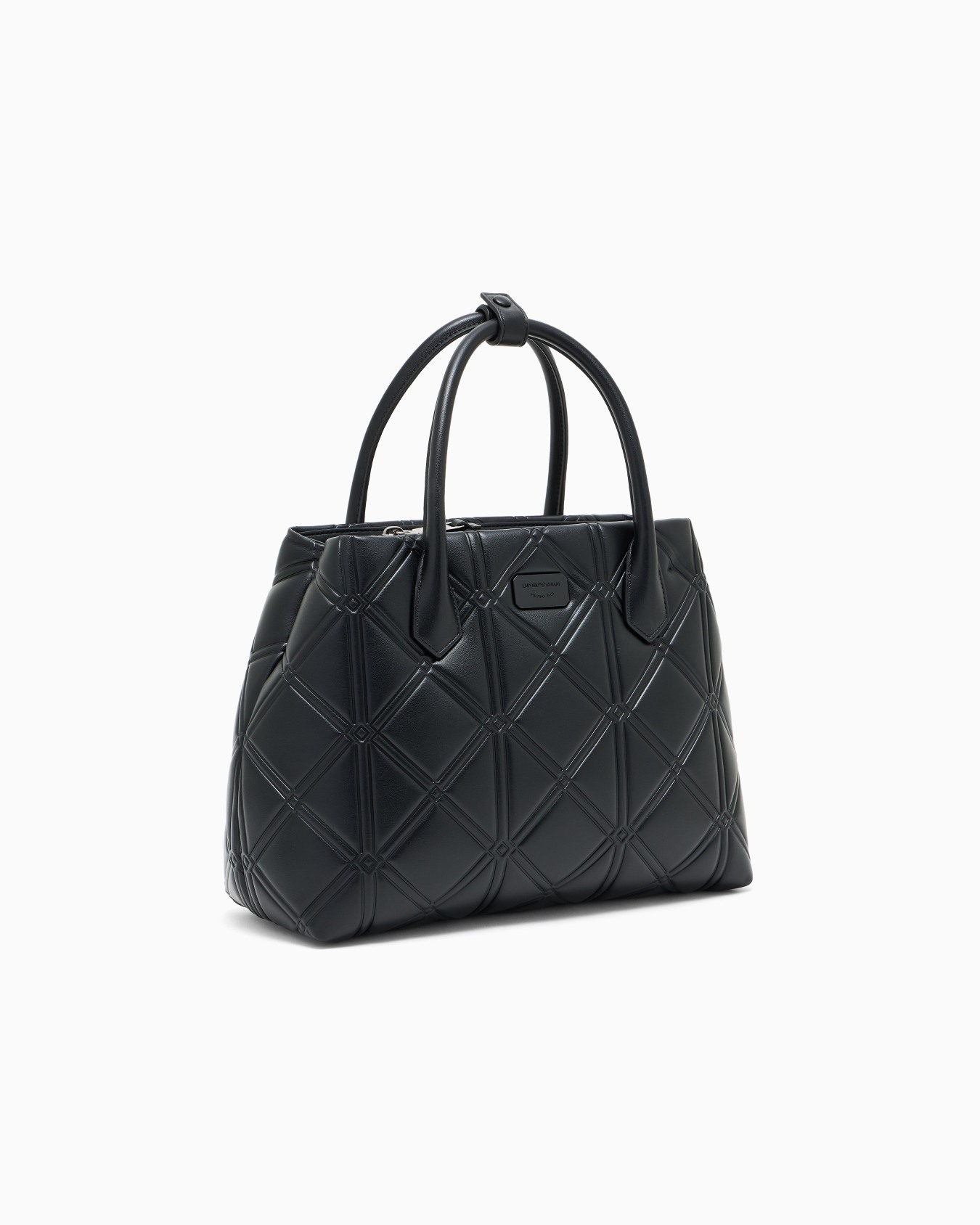 Nappa leather-effect shopper bag with embossed motif Slide 1