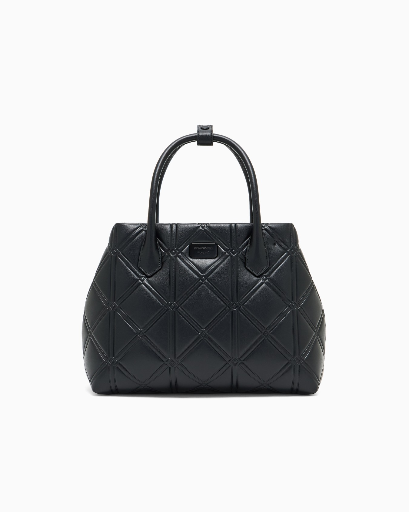 Nappa leather-effect shopper bag with embossed motif Slide 0