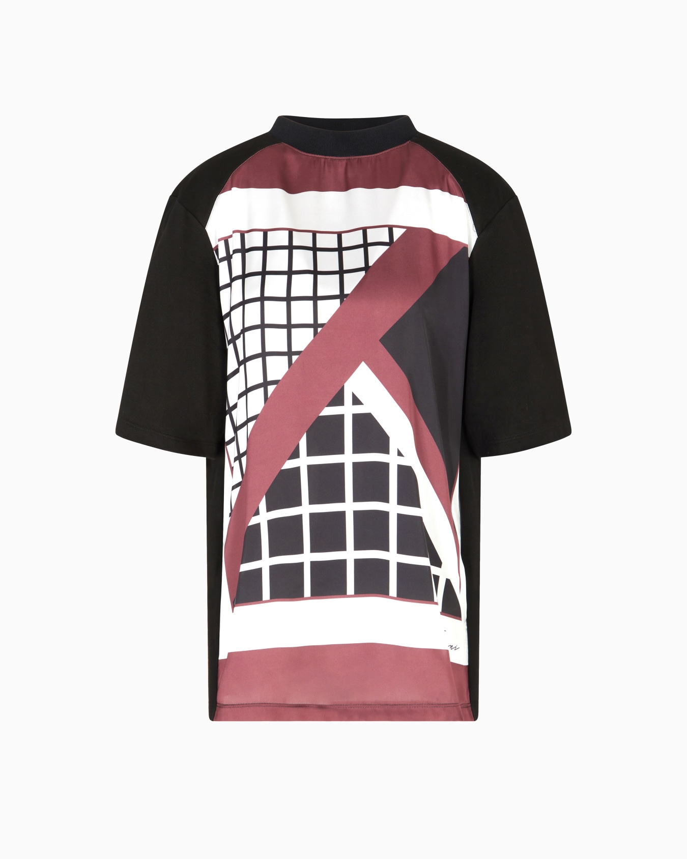 Polygon capsule collection heavy jersey T-shirt with printed satin insert Slide 0
