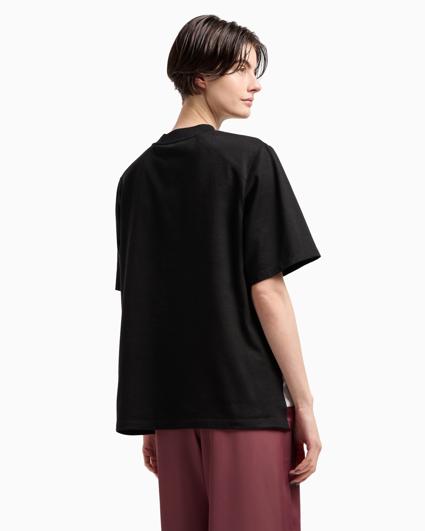 Polygon capsule collection heavy jersey T-shirt with printed satin insert Slide 2