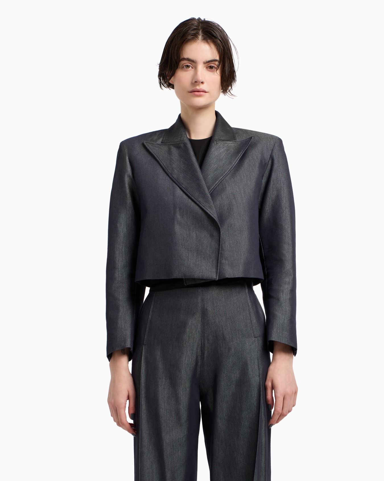 Boléro en gabardine teinte en fil Capsule Polygon Diapositive 3