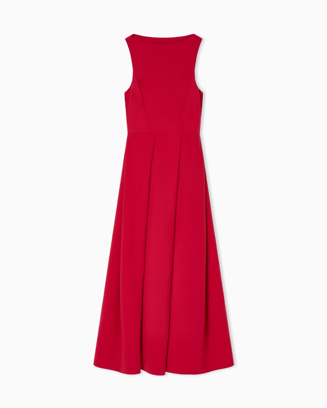 Ärmelloses Kleid mit Falten aus funktionalem Cady Folie 0