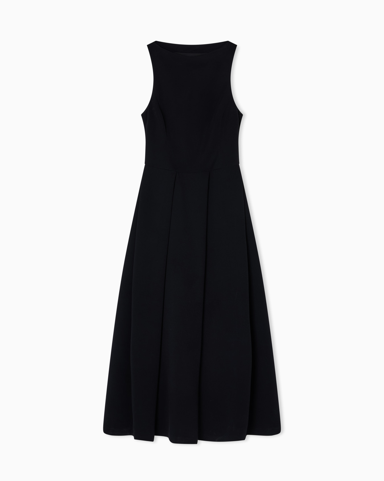 Robe sans manche avec plis en cady technique Diapositive 0