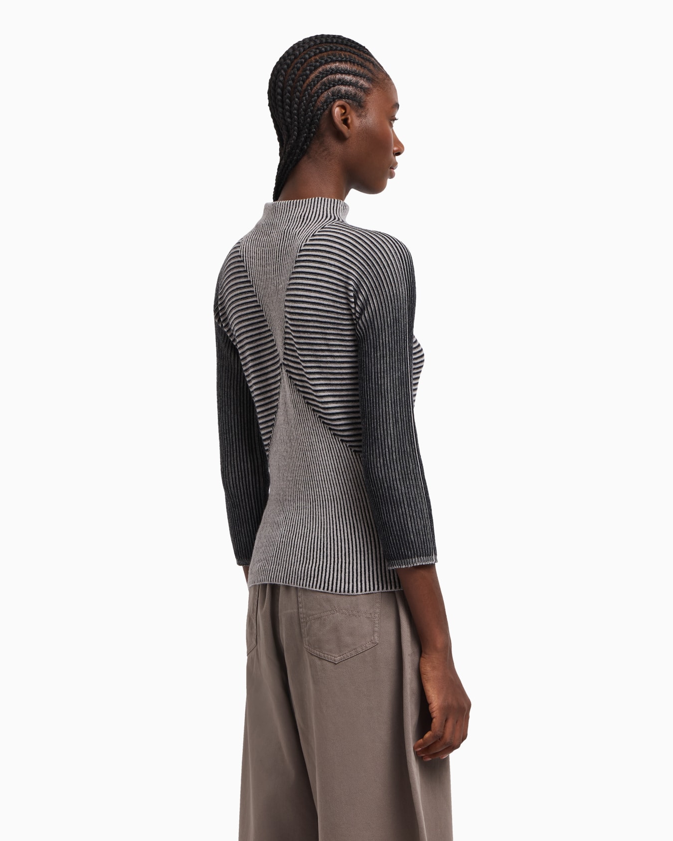 Jumper with striped links-stitch details Slide 2