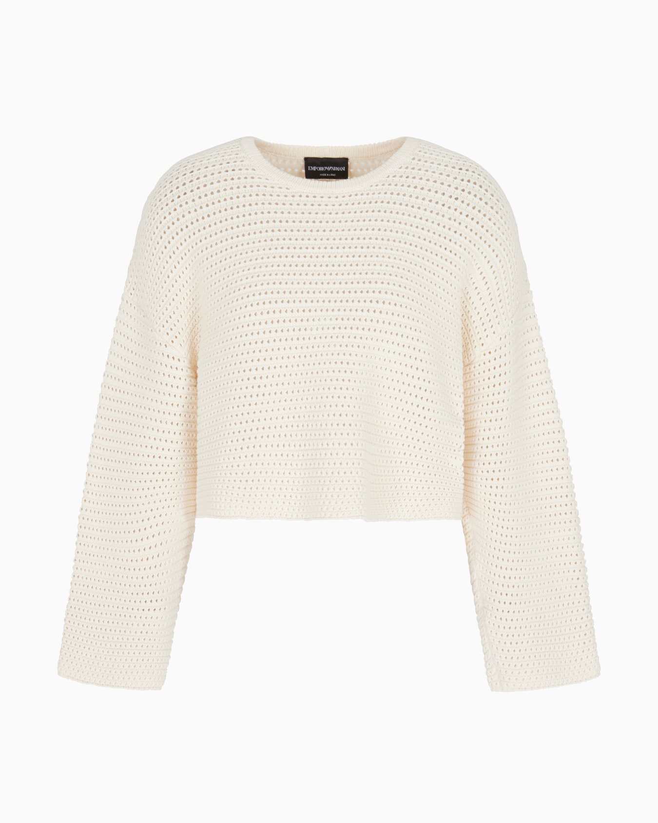 Resort capsule collection perforated link-stitch cropped jumper Slide 0