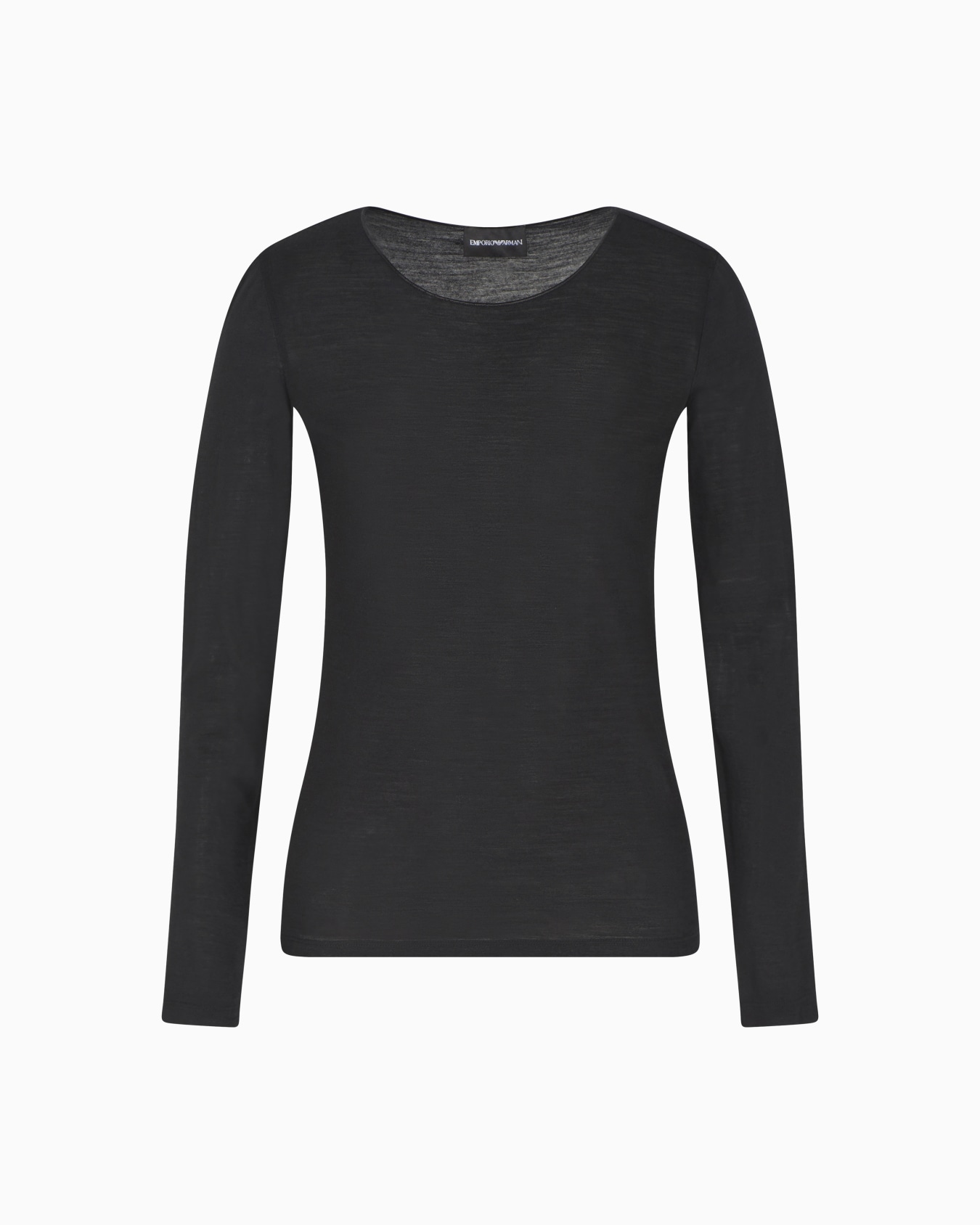 Round-neck jumper made of lightweight jersey in a wool and silk blend Slide 0