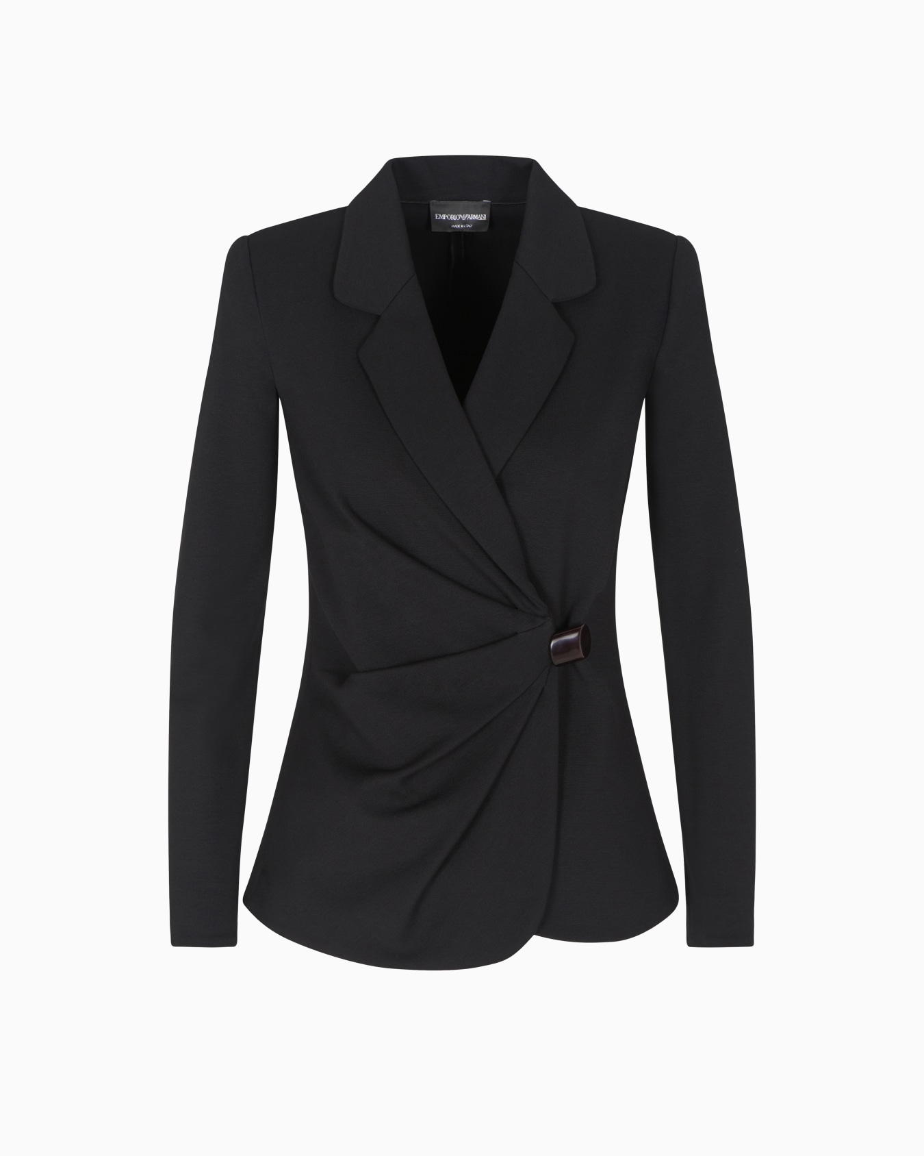 Stretch Milano stitch blazer with draping Slide 0