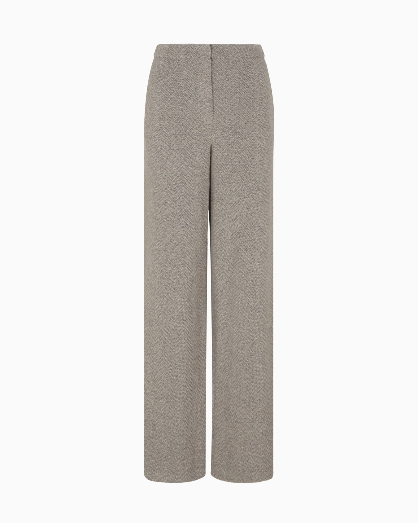 Trousers in a lurex chevron wool-blend jacquard Slide 0