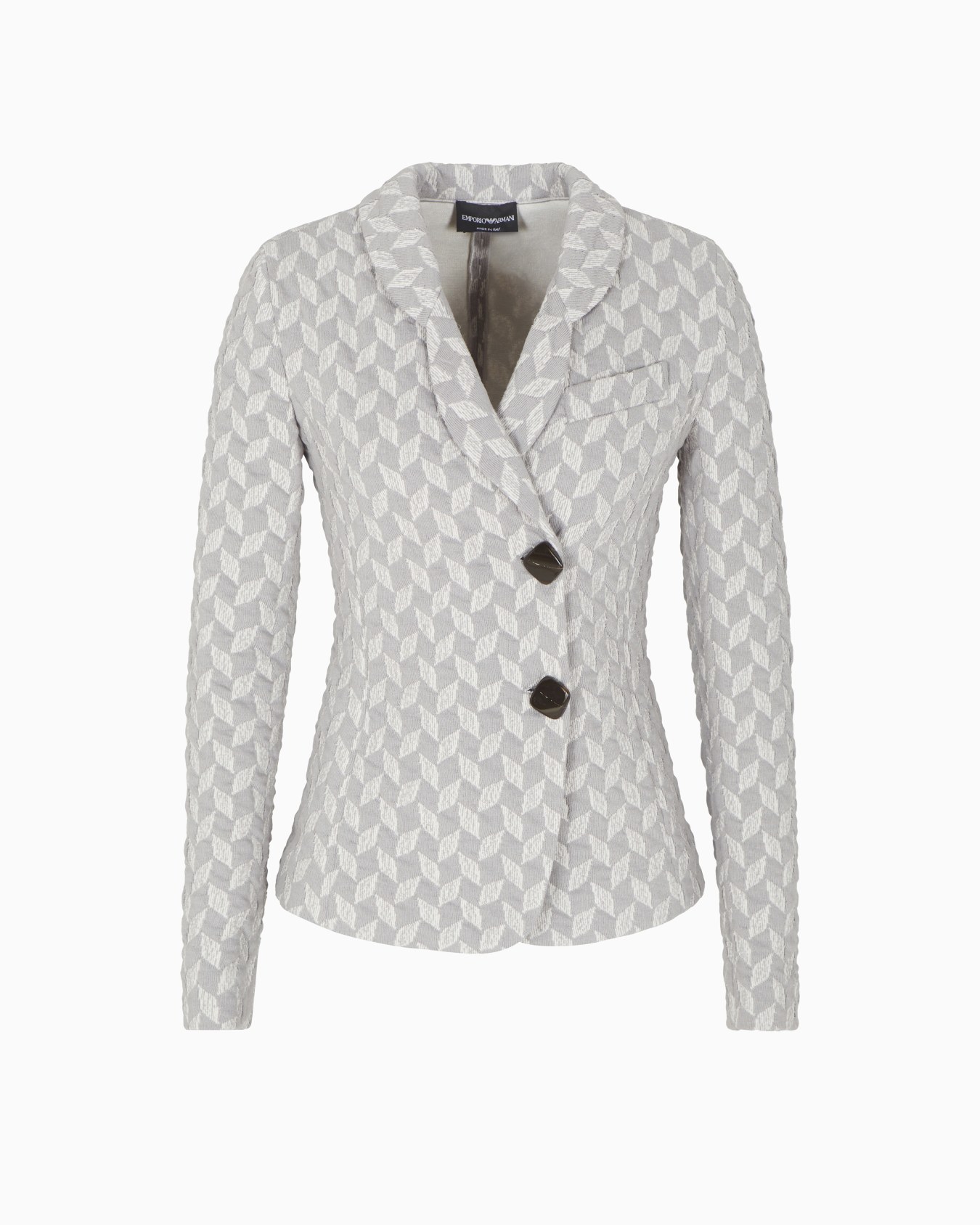 Jersey knit jacket with stylised chevron motif Slide 0