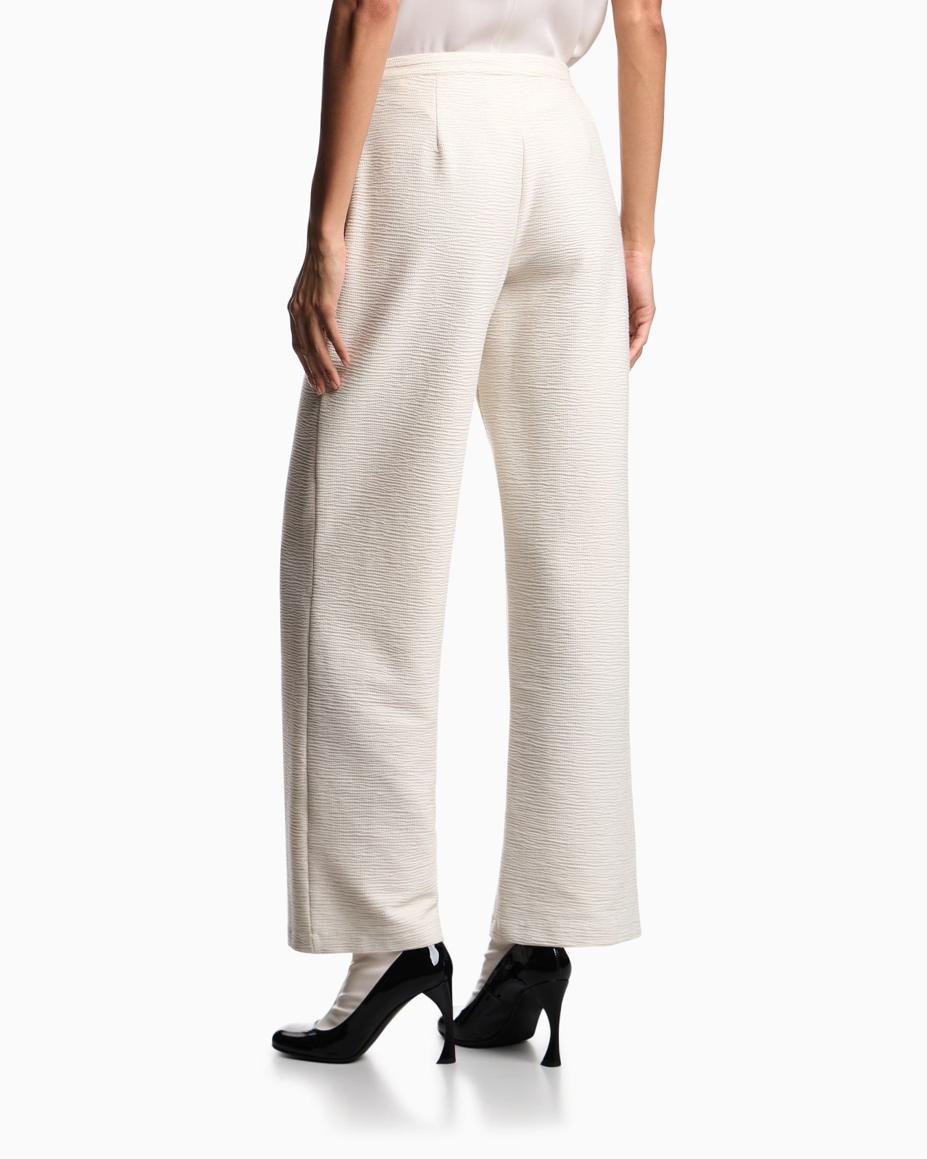 Pantalon palazzo en jersey texturé gaufré ASV Diapositive 2