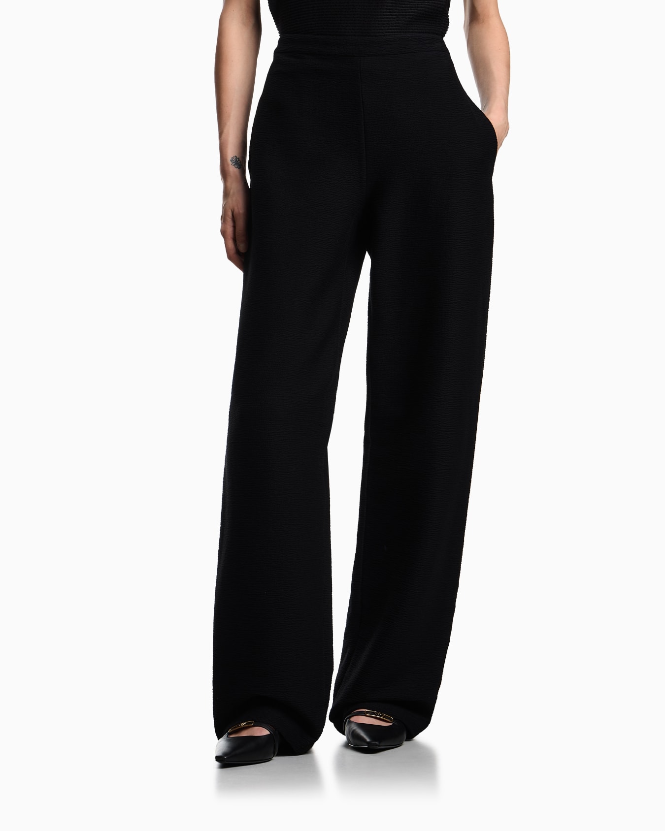 ASV embossed, textured jersey palazzo trousers Slide 3