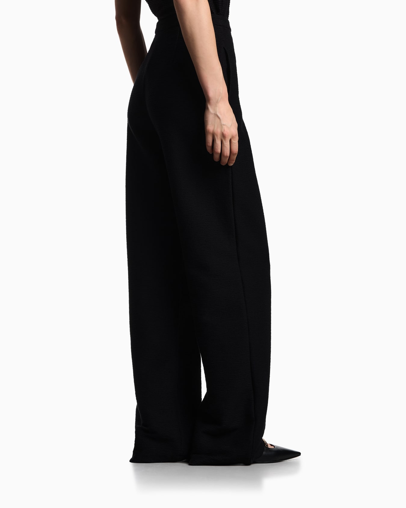 ASV embossed, textured jersey palazzo trousers Slide 2