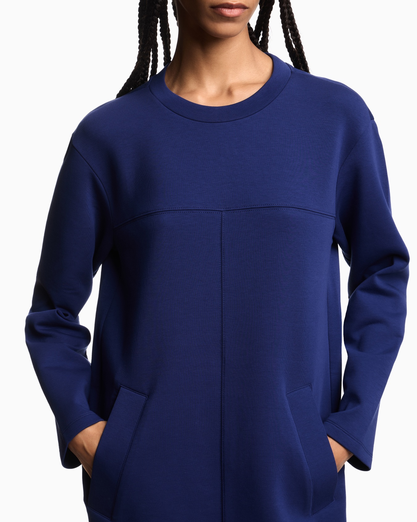 Double jersey crew-neck dress Slide 3