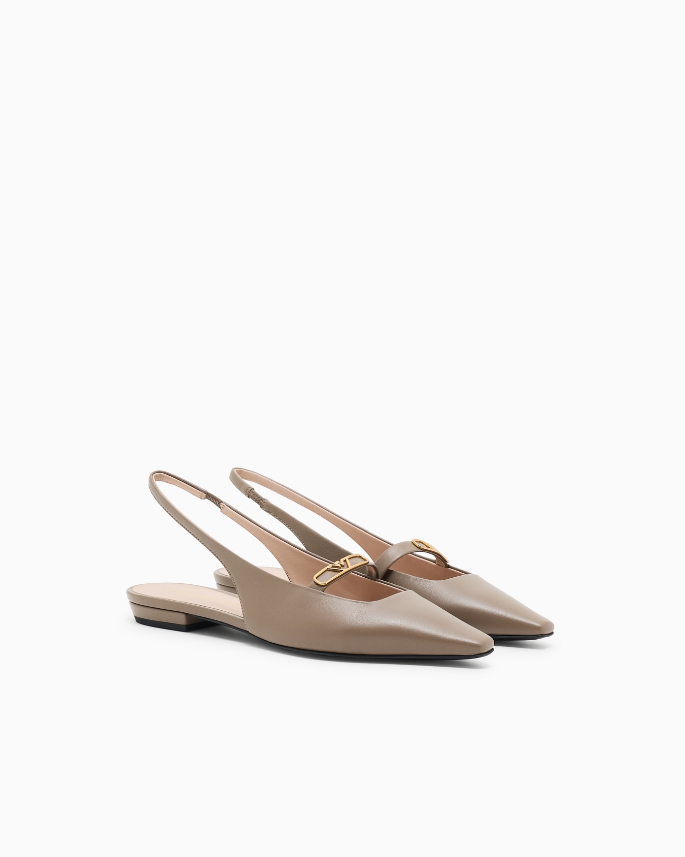 Ballerines modèle slingback en nappa avec plaque aigle Diapositive 1