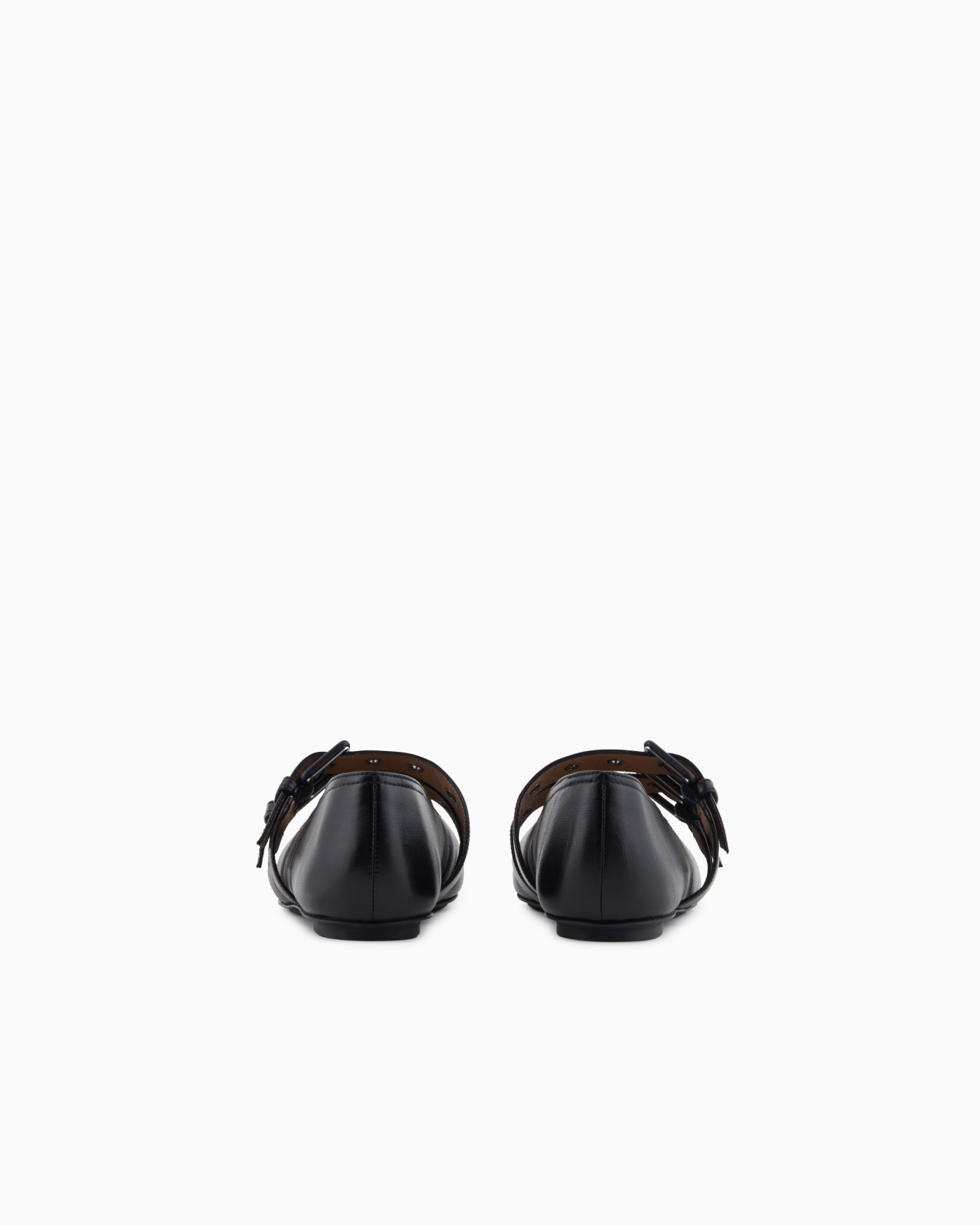 Nappa-leather square-toed ballerinas with double strap Slide 3