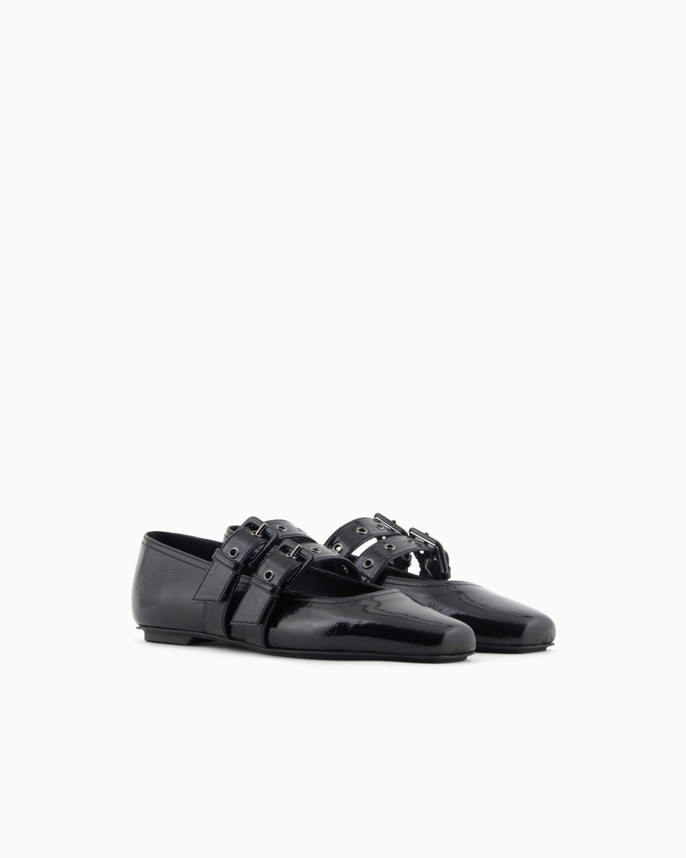 Patent leather ballerinas with double strap Slide 1