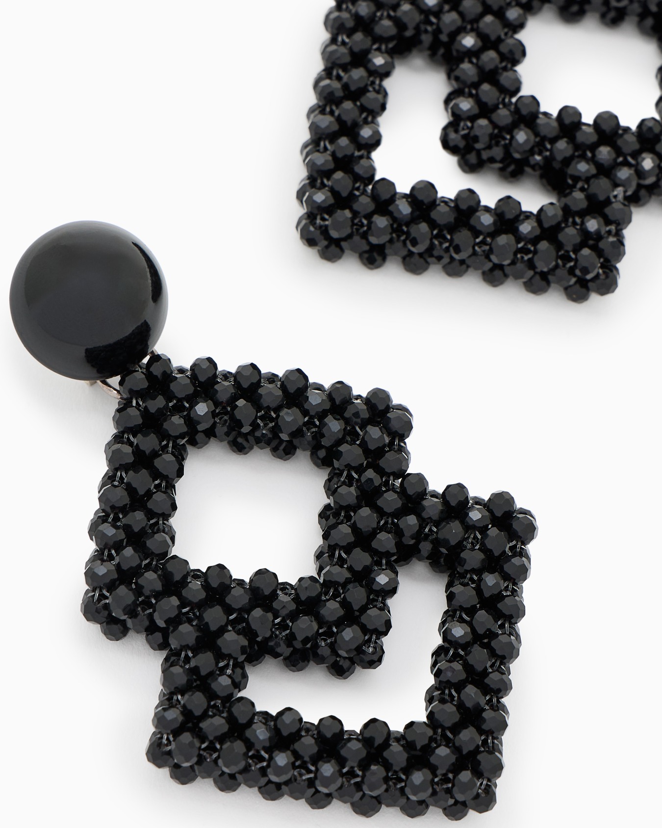Pendant earrings with faceted micro spheres Slide 1