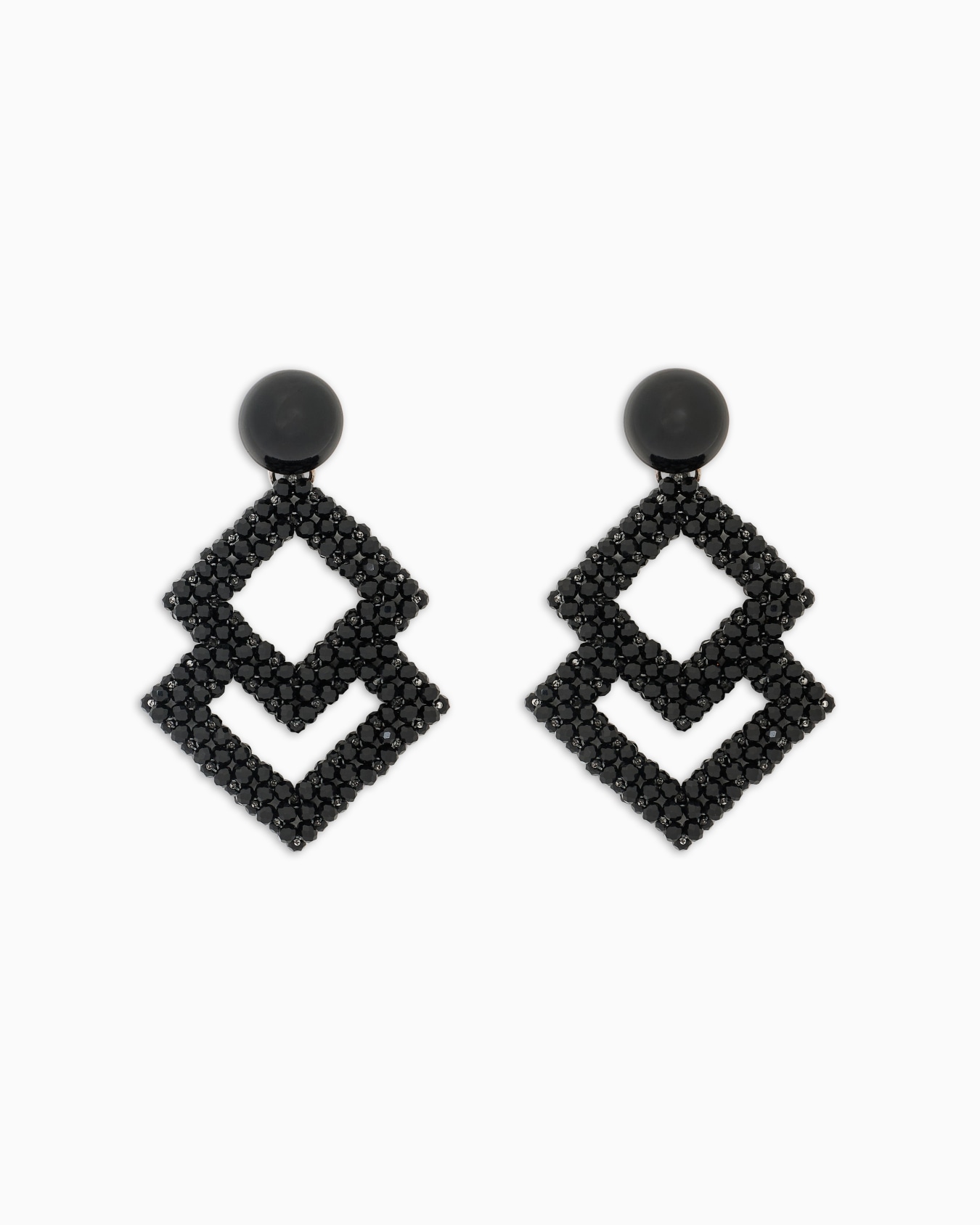 Pendant earrings with faceted micro spheres Slide 0