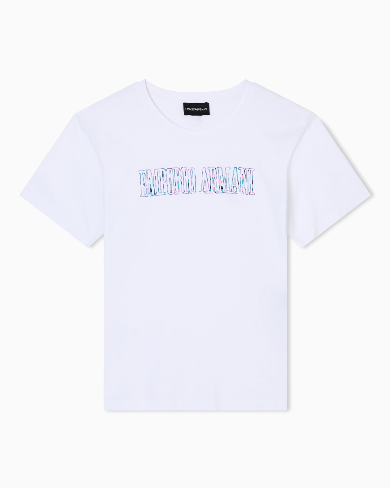 ASV organic jersey T-shirt with multicoloured logo embroidery Slide 0