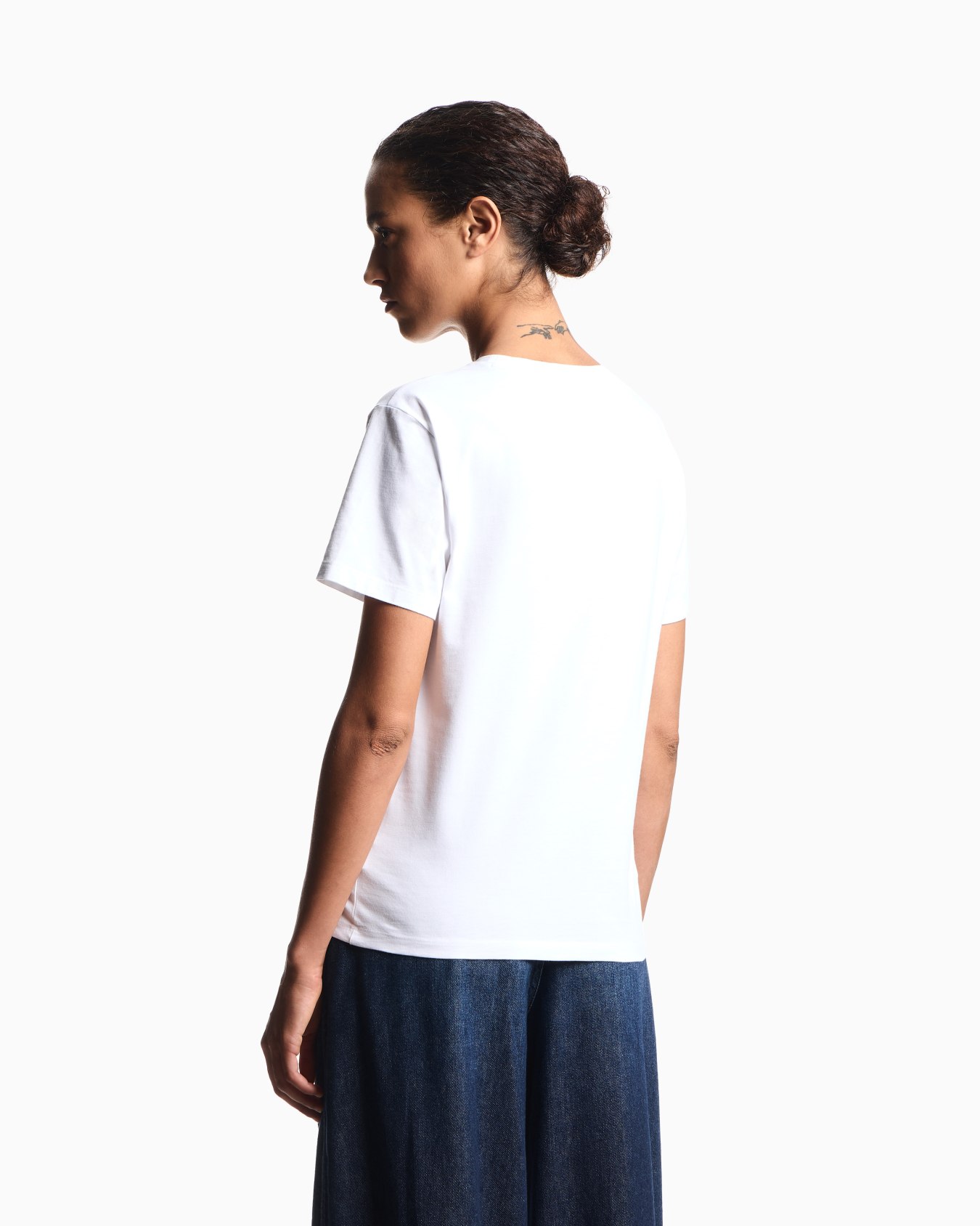 ASV organic jersey T-shirt with multicoloured logo embroidery Slide 2