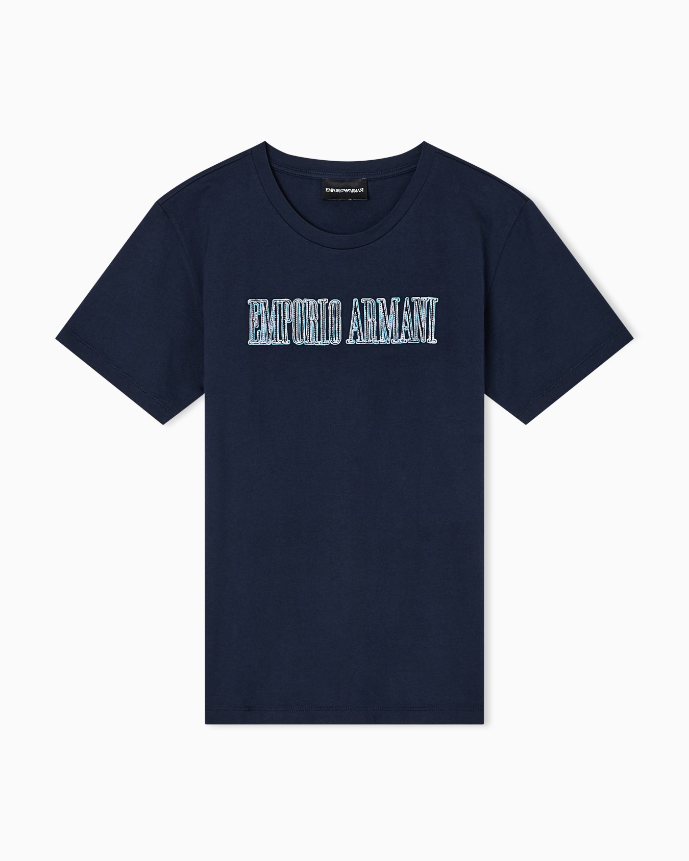 ASV organic jersey T-shirt with multicoloured logo embroidery Slide 0
