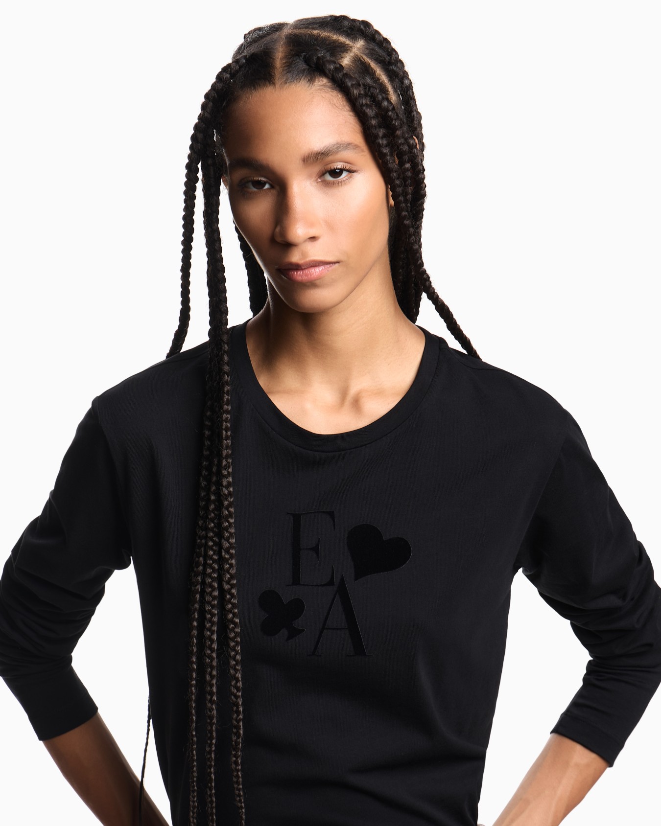 ASV 長袖Tシャツ オーガニックジャージー フロックプリントロゴ スライドする 4