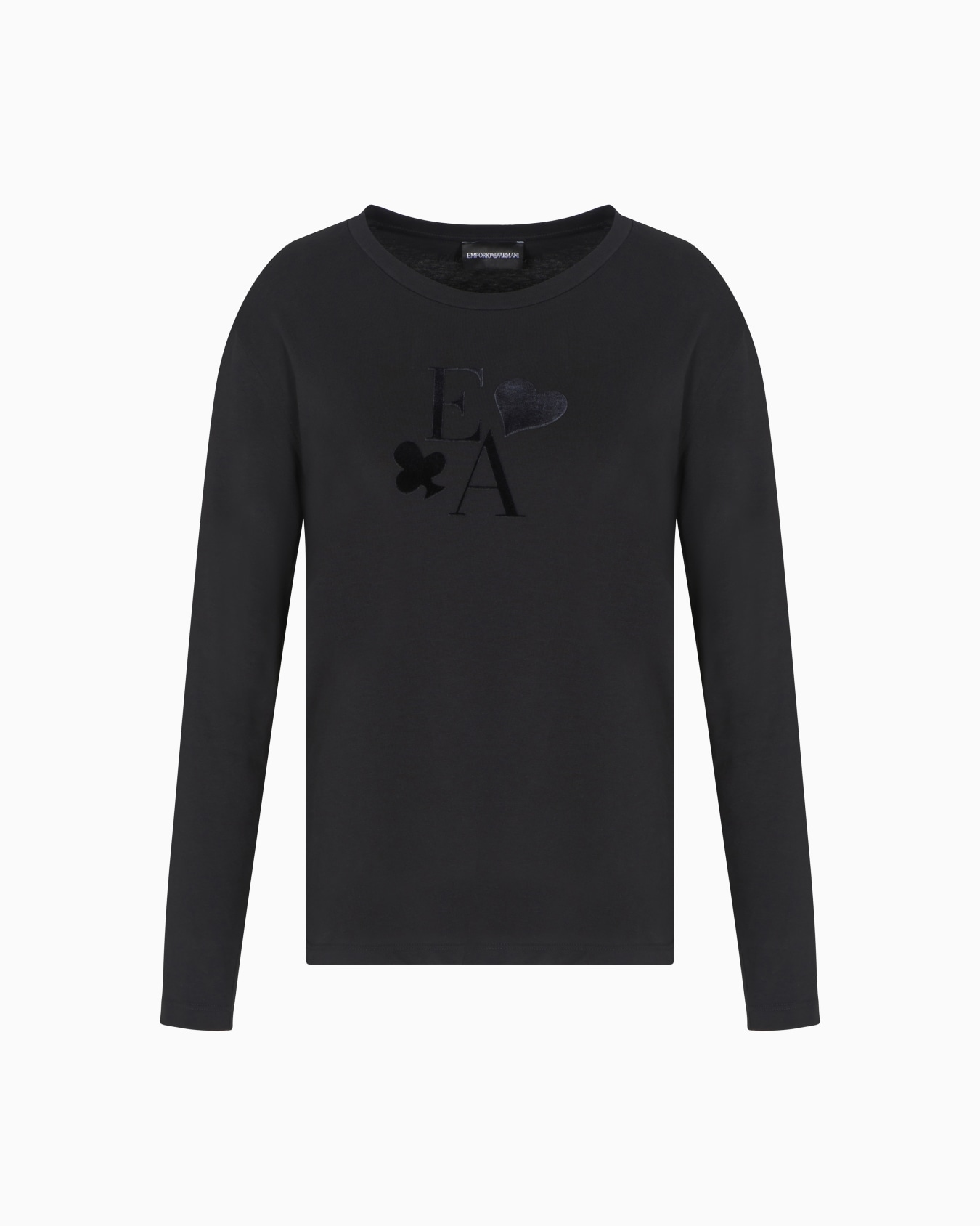 ASV organic-jersey long-sleeved T-shirt with a flocked logo print Slide 0