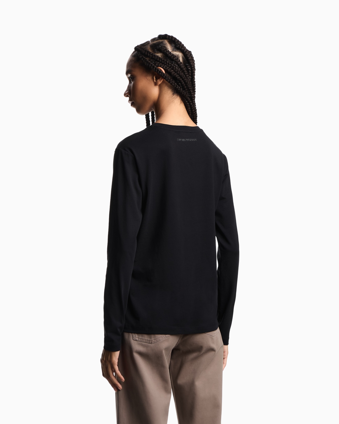 ASV 長袖Tシャツ オーガニックジャージー フロックプリントロゴ スライドする 2