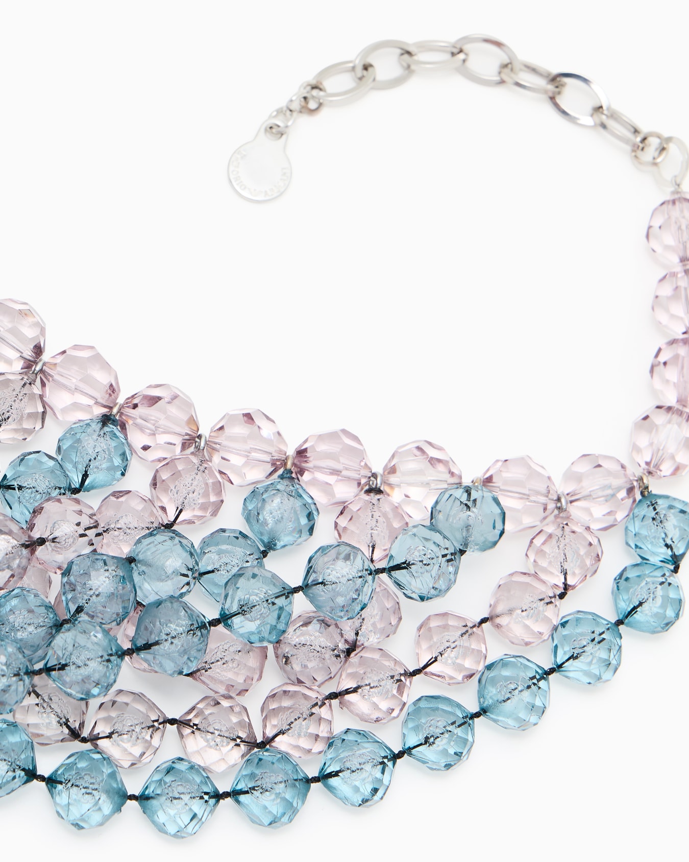 Multistrand necklace with faceted spheres Slide 1