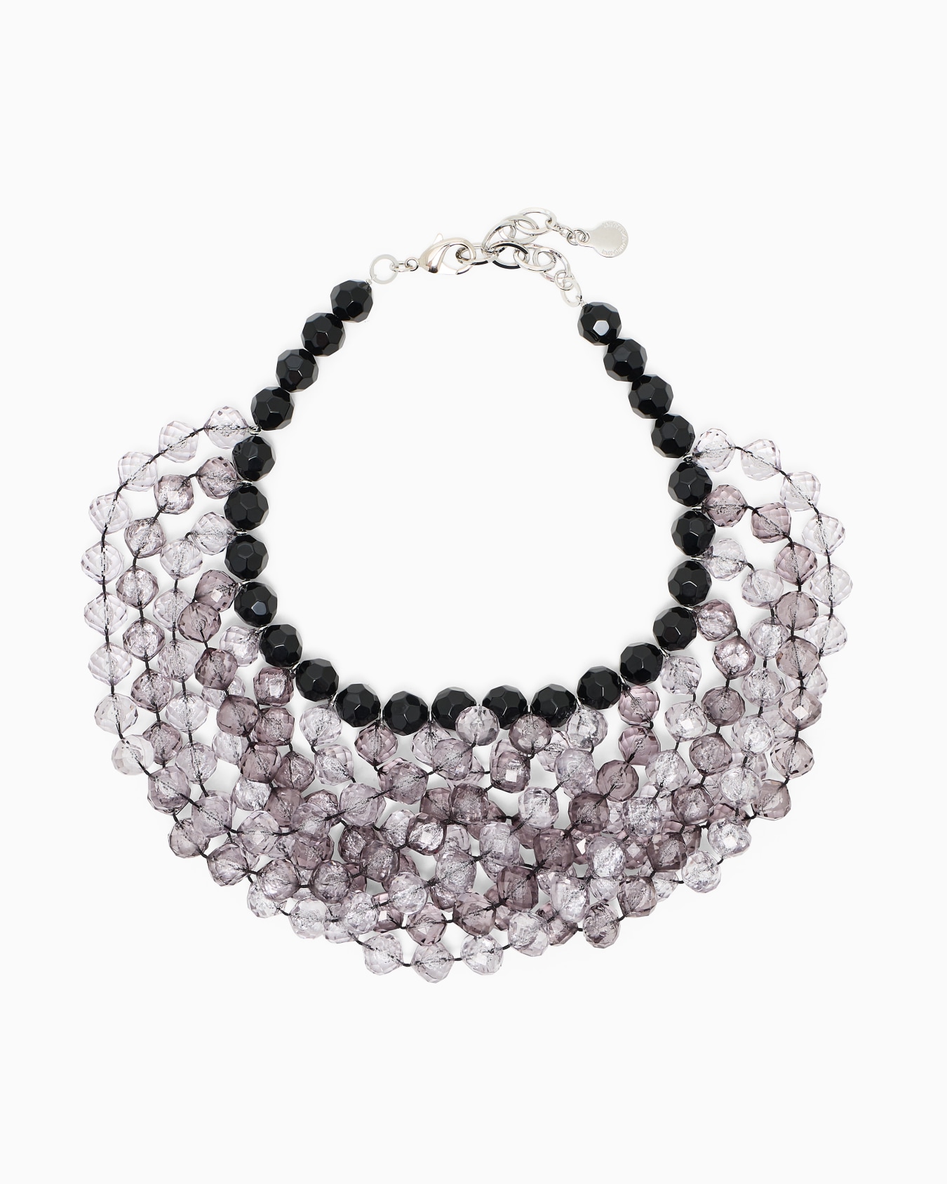 Collier multi-rangs avec boules à facettes Diapositive 0