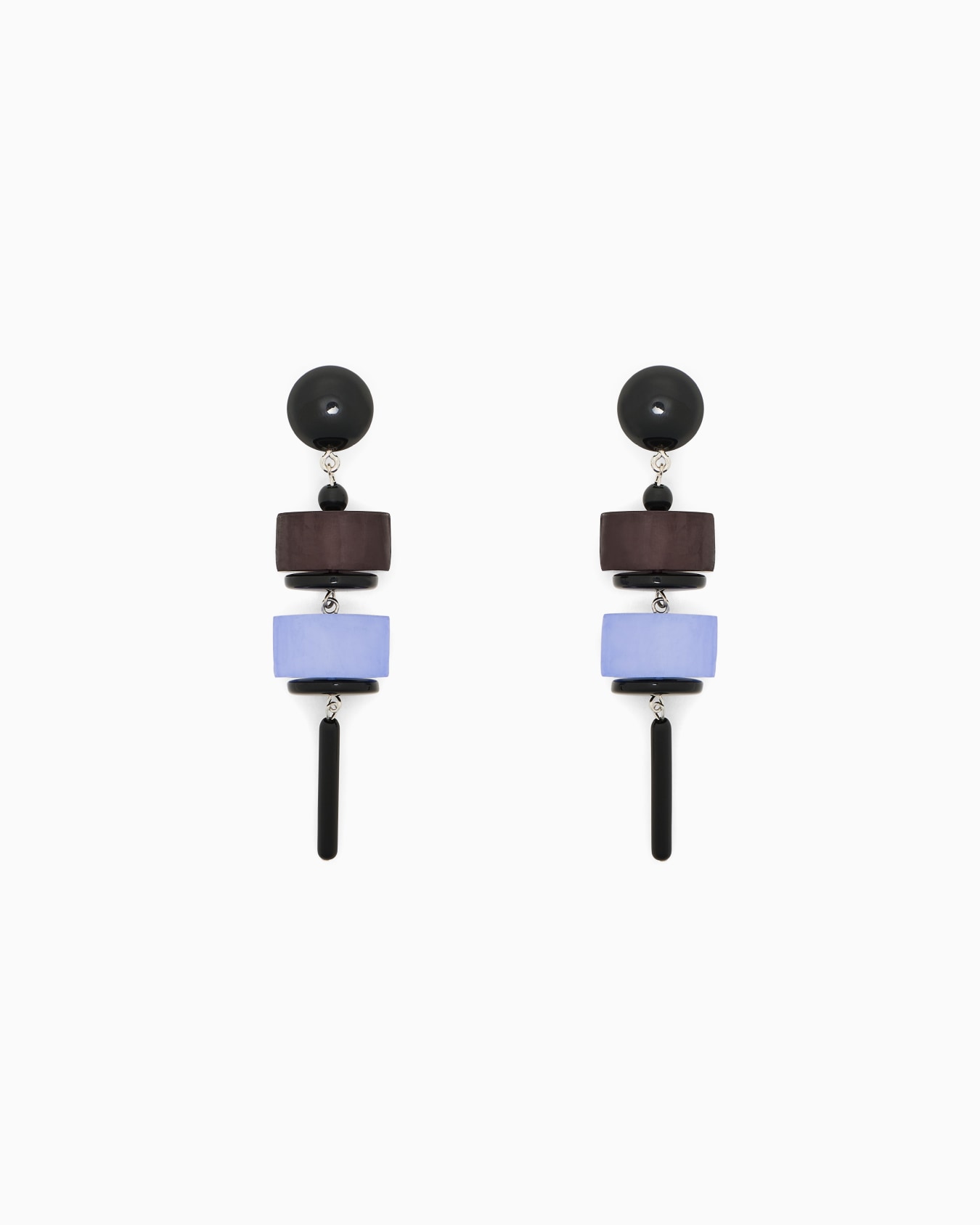 Oversized pendant earrings with geometric elements Slide 0