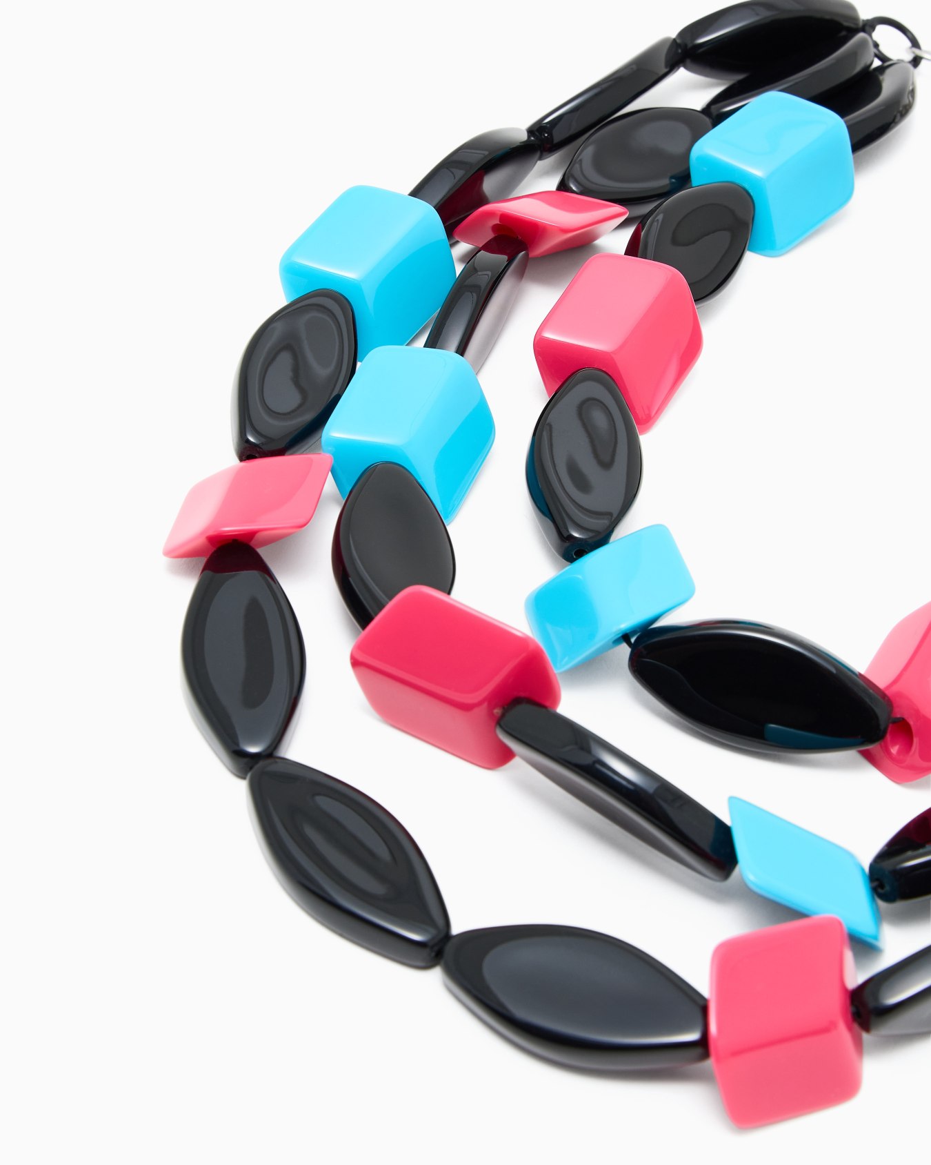 Collier multi-rangs avec pierres multiformes Diapositive 1