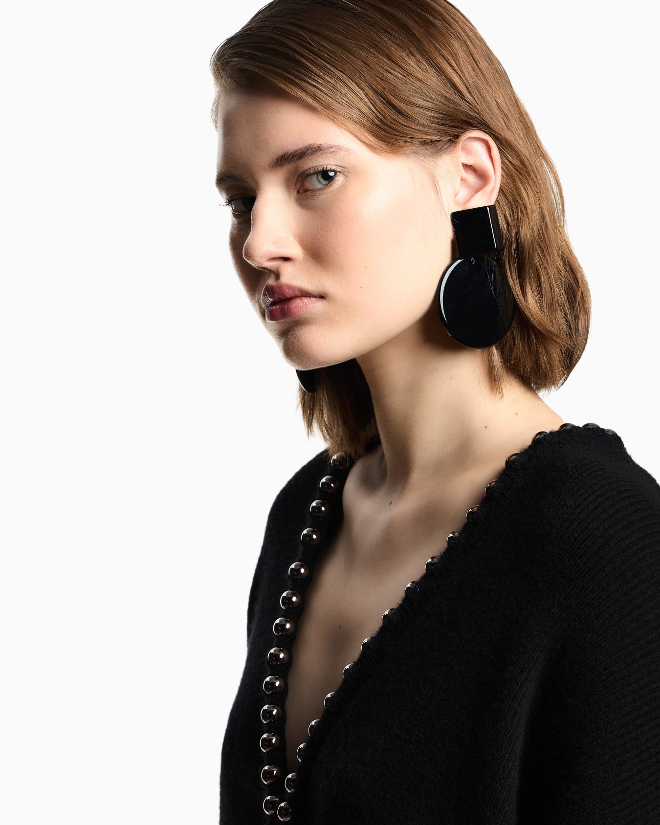 Oversized hoop pendant earrings Slide 2