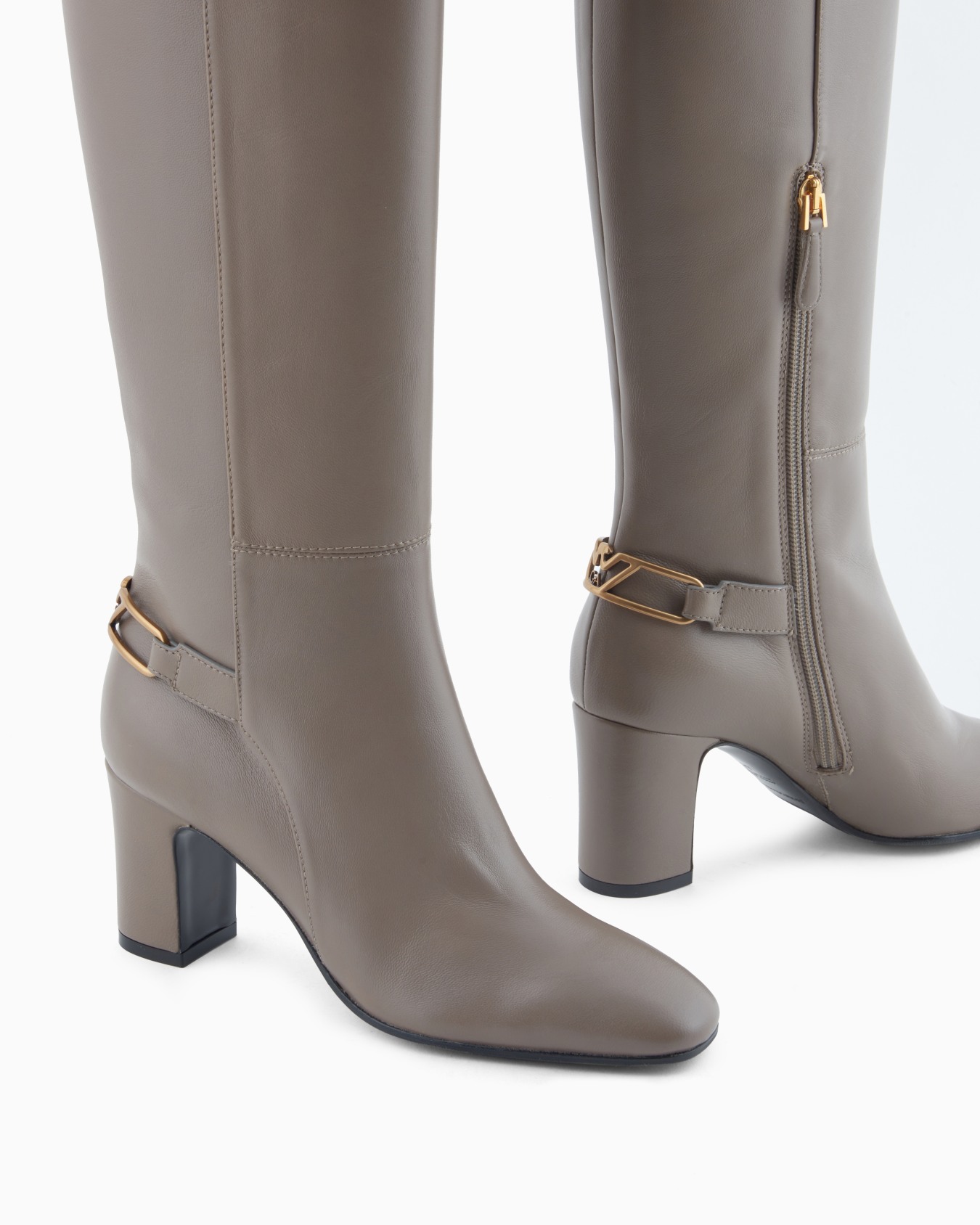 Nappa-leather boots with strap and eagle plate Slide 3