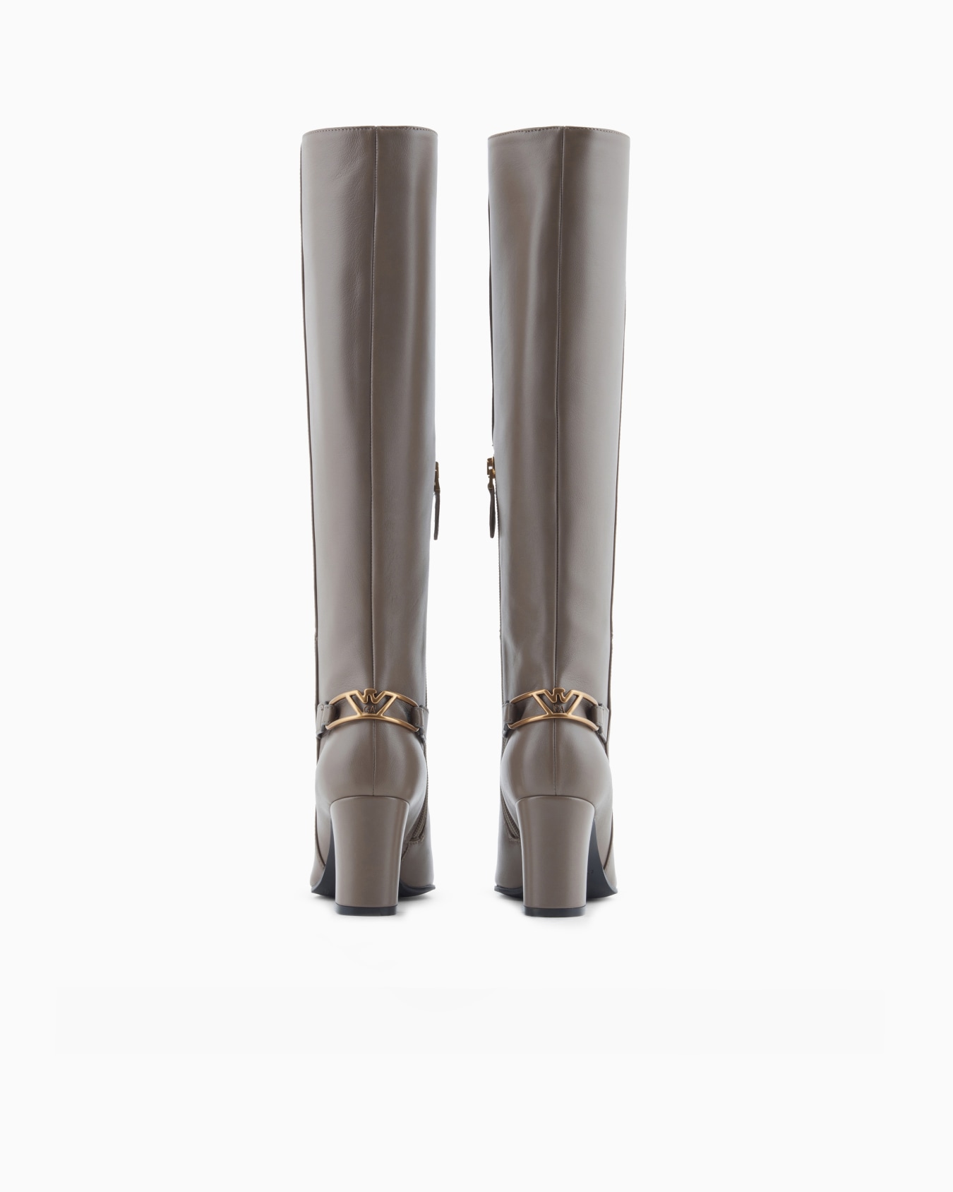 Nappa-leather boots with strap and eagle plate Slide 2