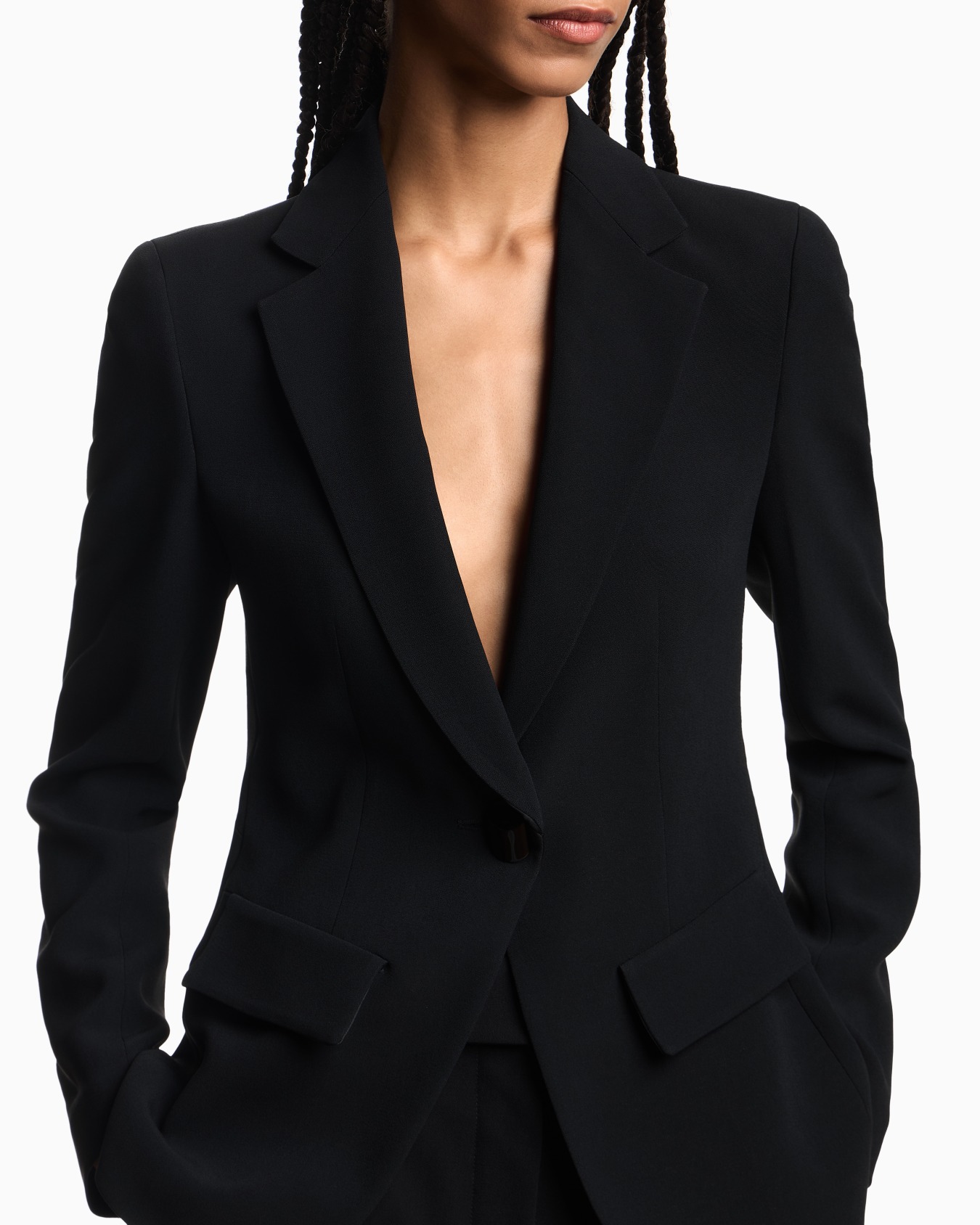 Single-breasted cady crêpe blazer Slide 4