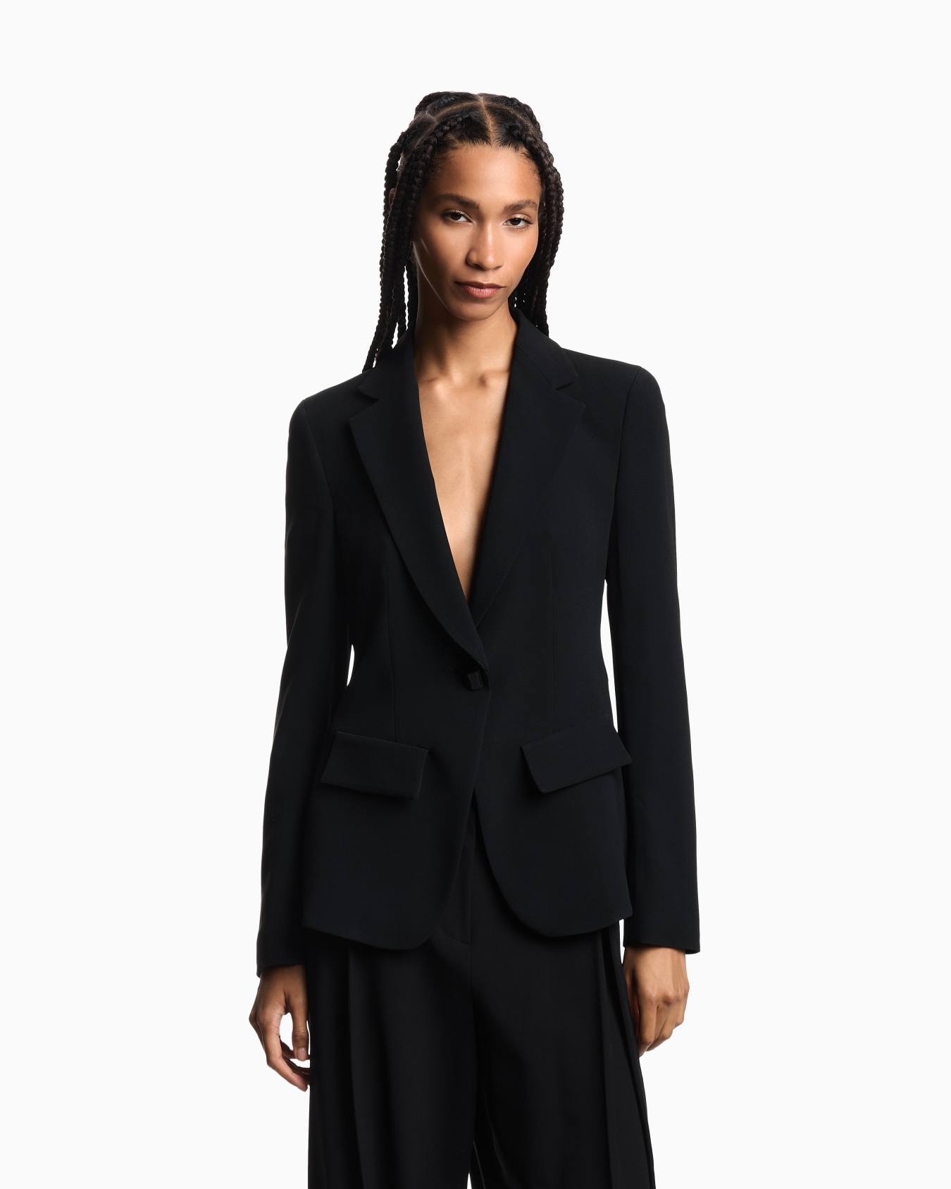 Single-breasted cady crêpe blazer Slide 3
