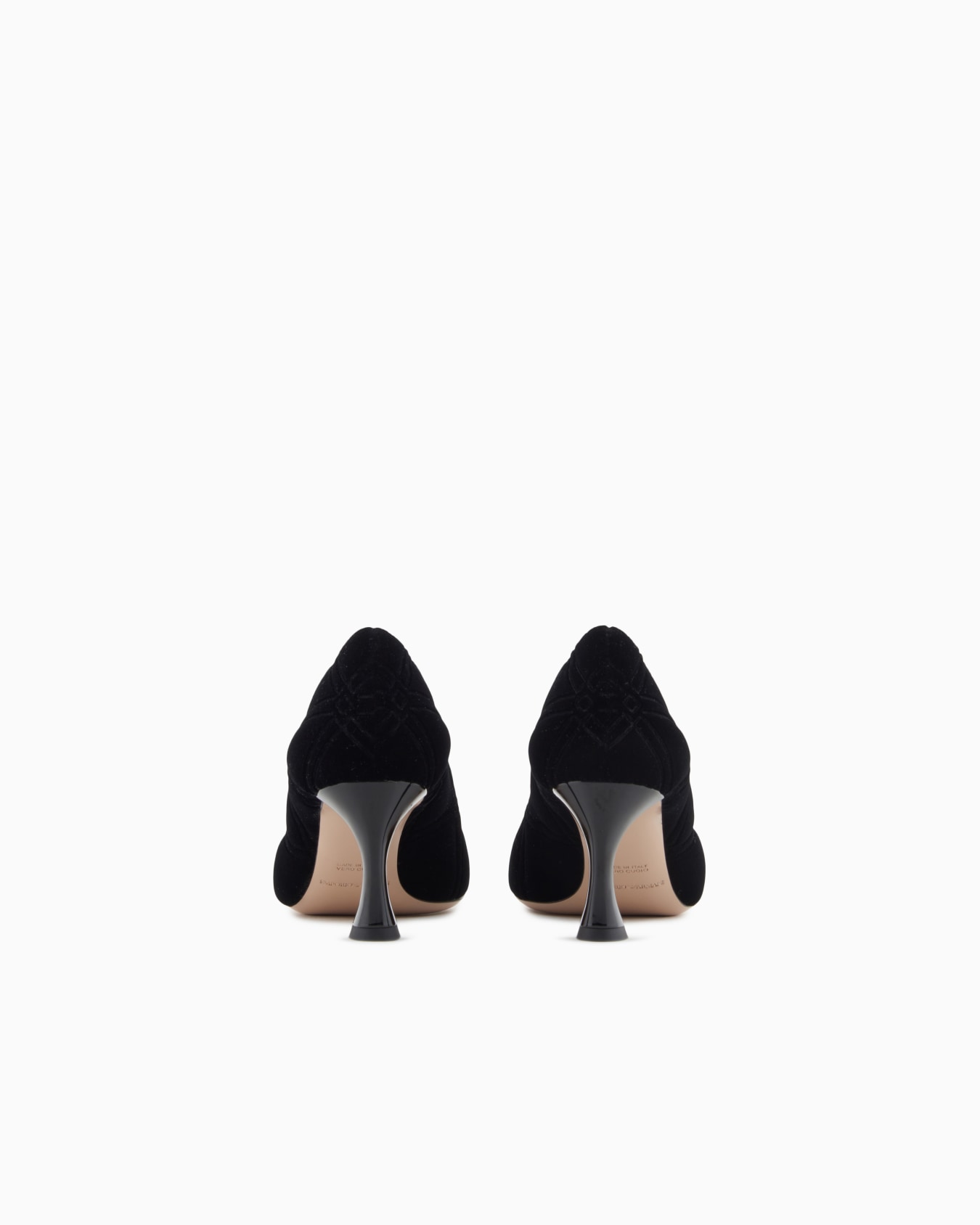 Embossed motif velvet court shoes Slide 3