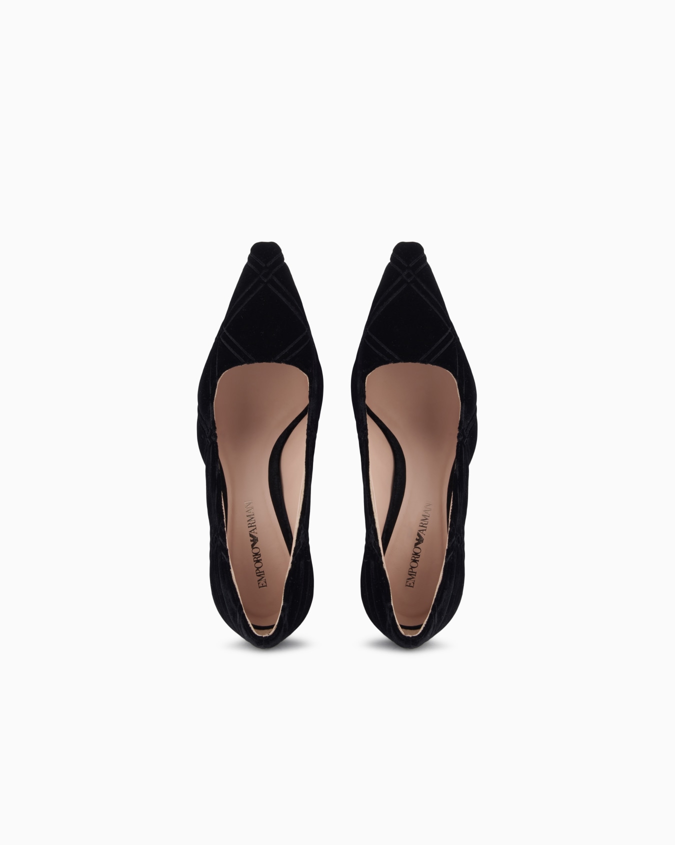 Embossed motif velvet court shoes Slide 2