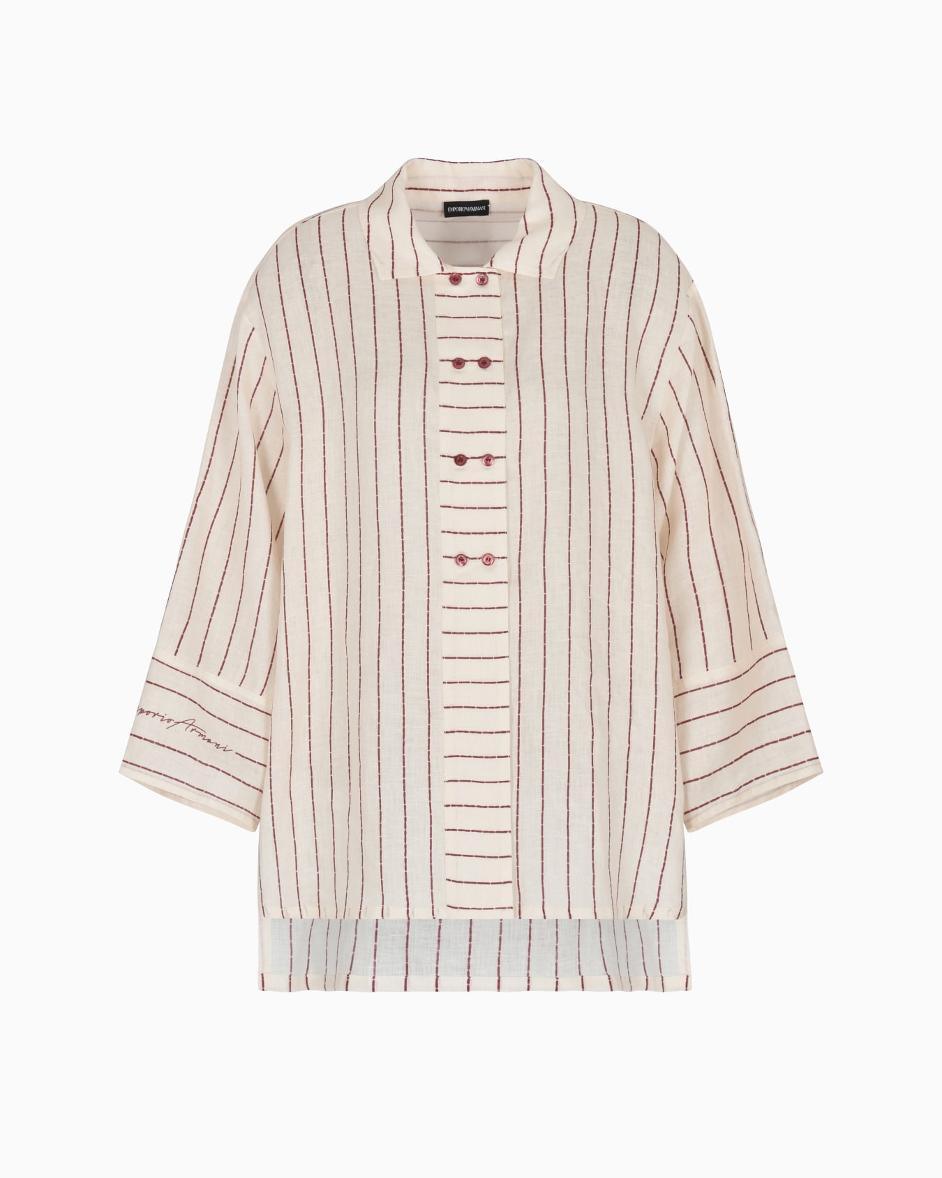 Resort capsule collection pinstripe-print linen shirt Slide 0