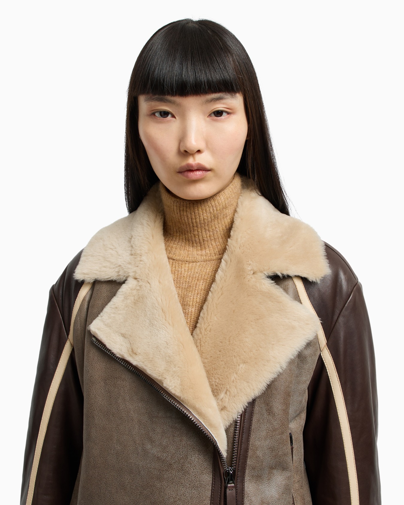 New York capsule collection Merino lamb shearling biker jacket Slide 4