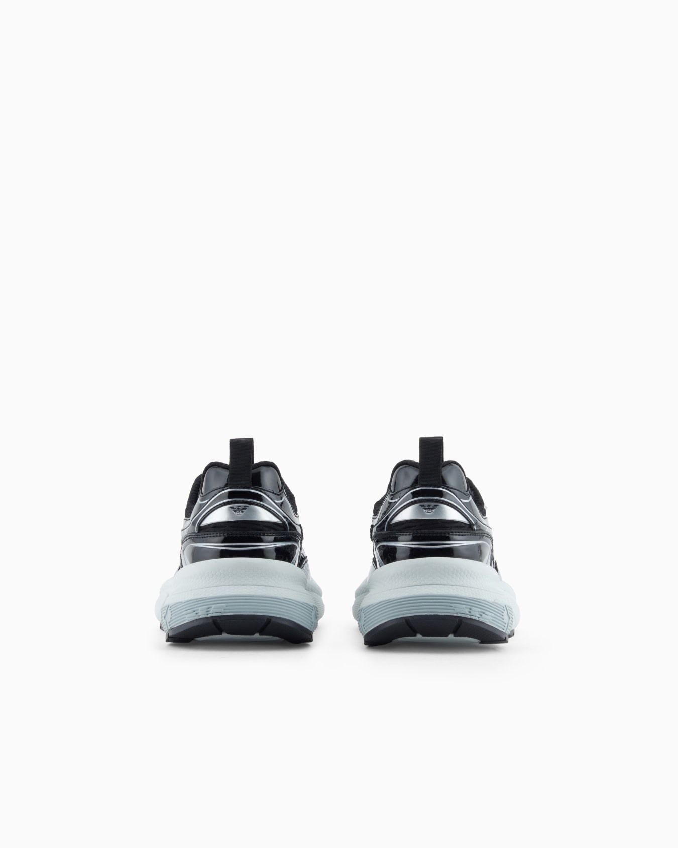 Mesh sneakers with laminated details and signature logo Slide 3
