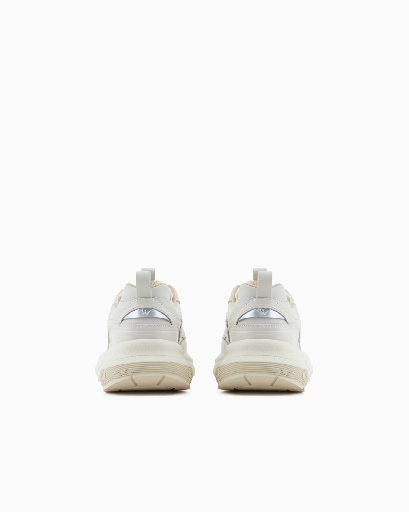 Sneakers in pelle con dettagli in velluto e logo signature Slide 3