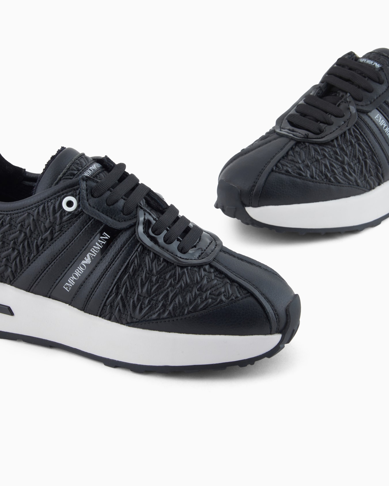 Embossed nappa leather-effect sneakers Slide 4