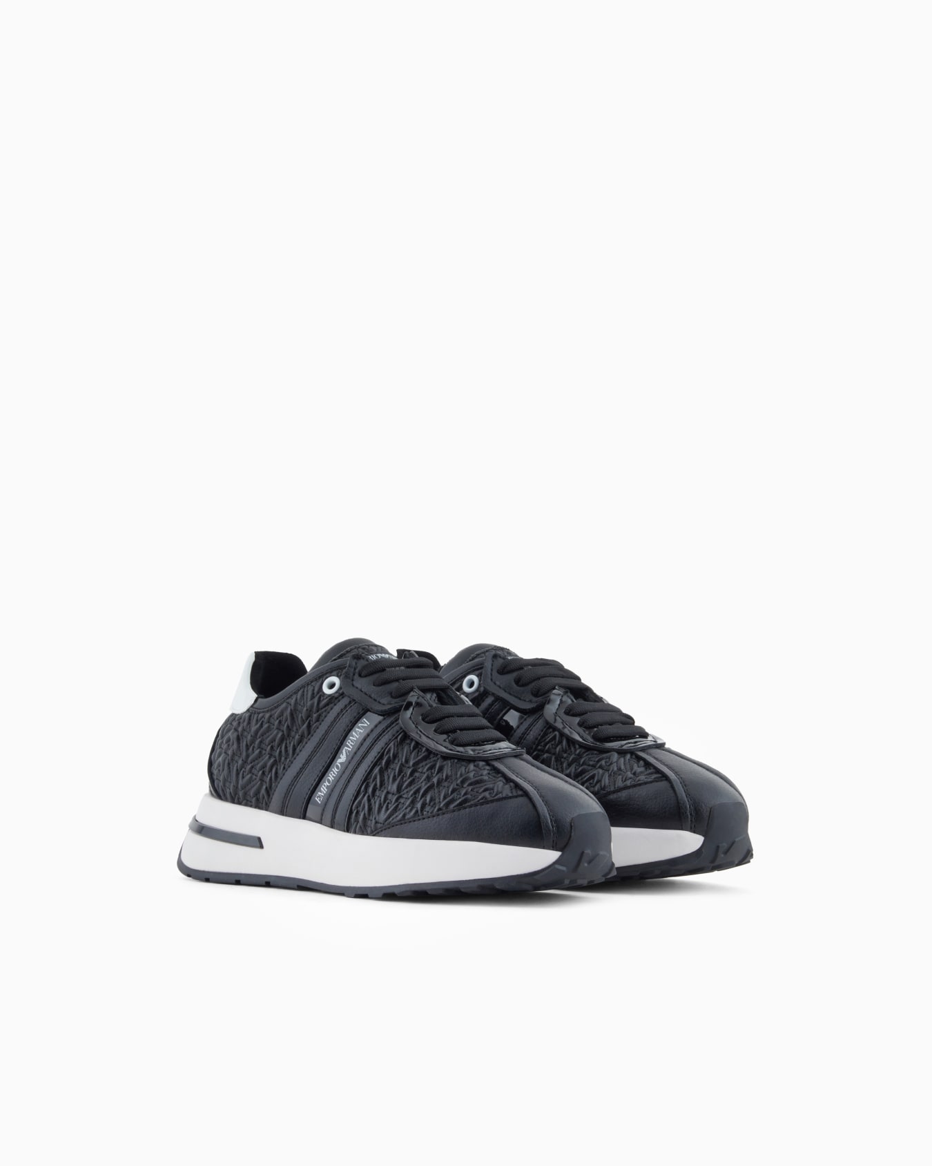 Embossed nappa leather-effect sneakers Slide 1
