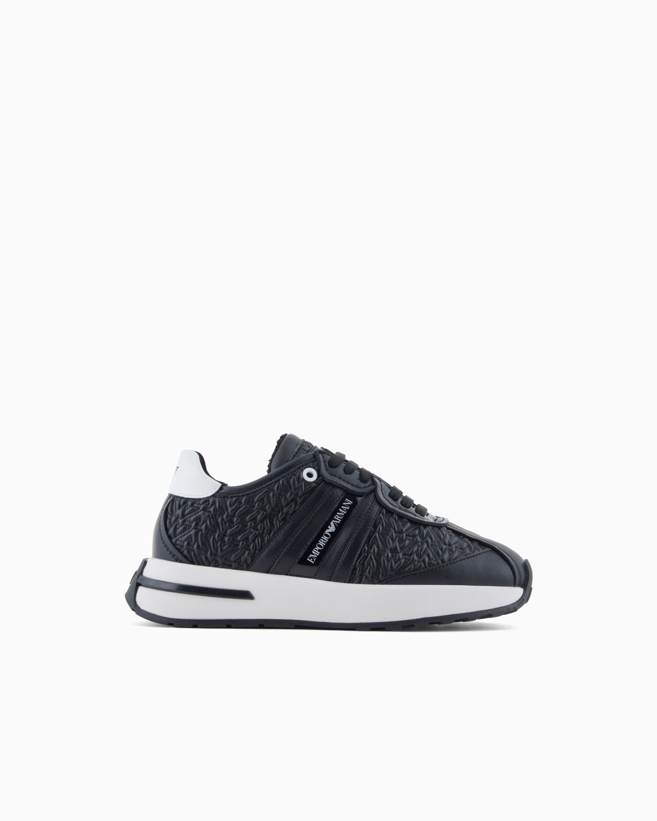 Embossed nappa leather-effect sneakers Slide 0