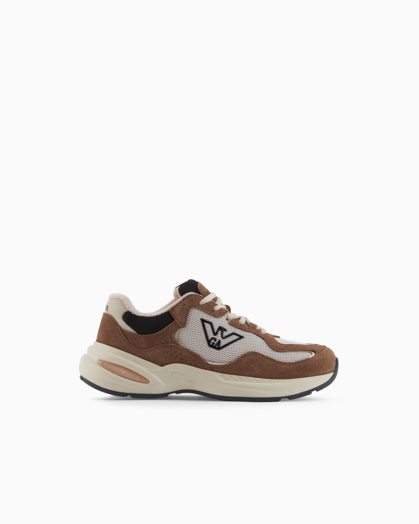 Mesh sneakers with suede details and an eagle logo Slide 0