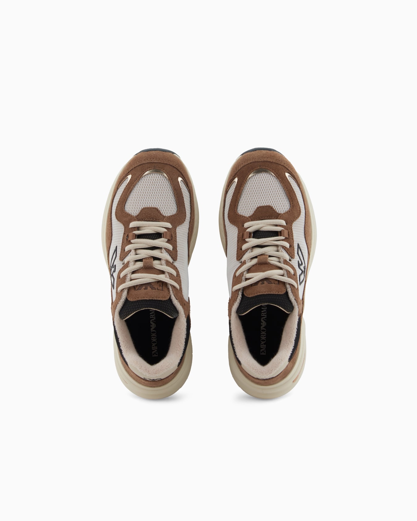 Mesh sneakers with suede details and an eagle logo Slide 2