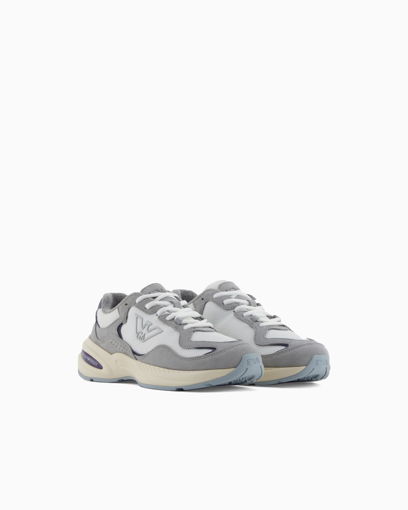 Mesh sneakers with suede details and an eagle logo Slide 1
